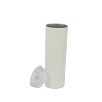 Tasse à café en acier inoxydable, vente en gros, à double paroi, à paillettes thermiques blanches, gobelet droit de 20oz
