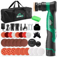 Kit de polisseuse de voiture sans fil S5 12V, polisseuse rotative à double action de 1 à 3 pouces, 2000 à 5500 tr/min, 2 batteries de 2,0 Ah