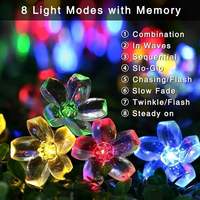 Guirlandes lumineuses solaires LED en plastique, fleurs de cerisier, fleurs féériques, IP65, étanches, pour Noël, mariage, chambre à coucher, jardin extérieur