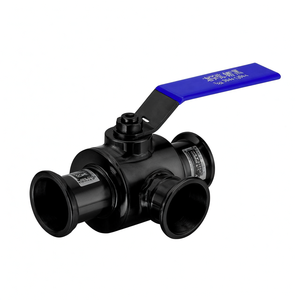 Vanne à bille sanitaire en acier inoxydable 316 de qualité alimentaire COVNA DN20 3/4 pouce 3 voies avec raccord en L et poignée à levier - Product Image 2