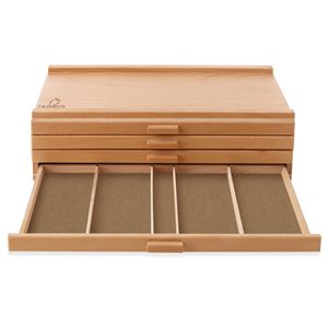 Wooden Multi Drawer Storage Box For Jewelry Art Supplies Desktop Organizer 4 Tier Compartmentalized Drawer Unit - Product Image 3
