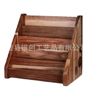 Wooden Children's Bookshelf <b>Tabletop</b> 4 Layers Durable <b>Storage</b> Rack For Kids Reading - Product Image 3
