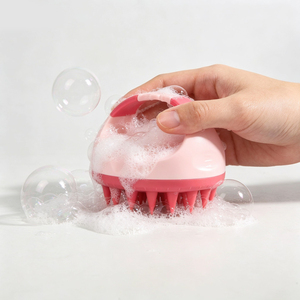 Custom LOGO Handle Grip Blood Circulation Anti Dandruff Non Slip Soft TPE Shampoo Brush <strong>Scalp</strong> <strong>Massager</strong> for Hair Washing &amp; Growth - Product Image 5