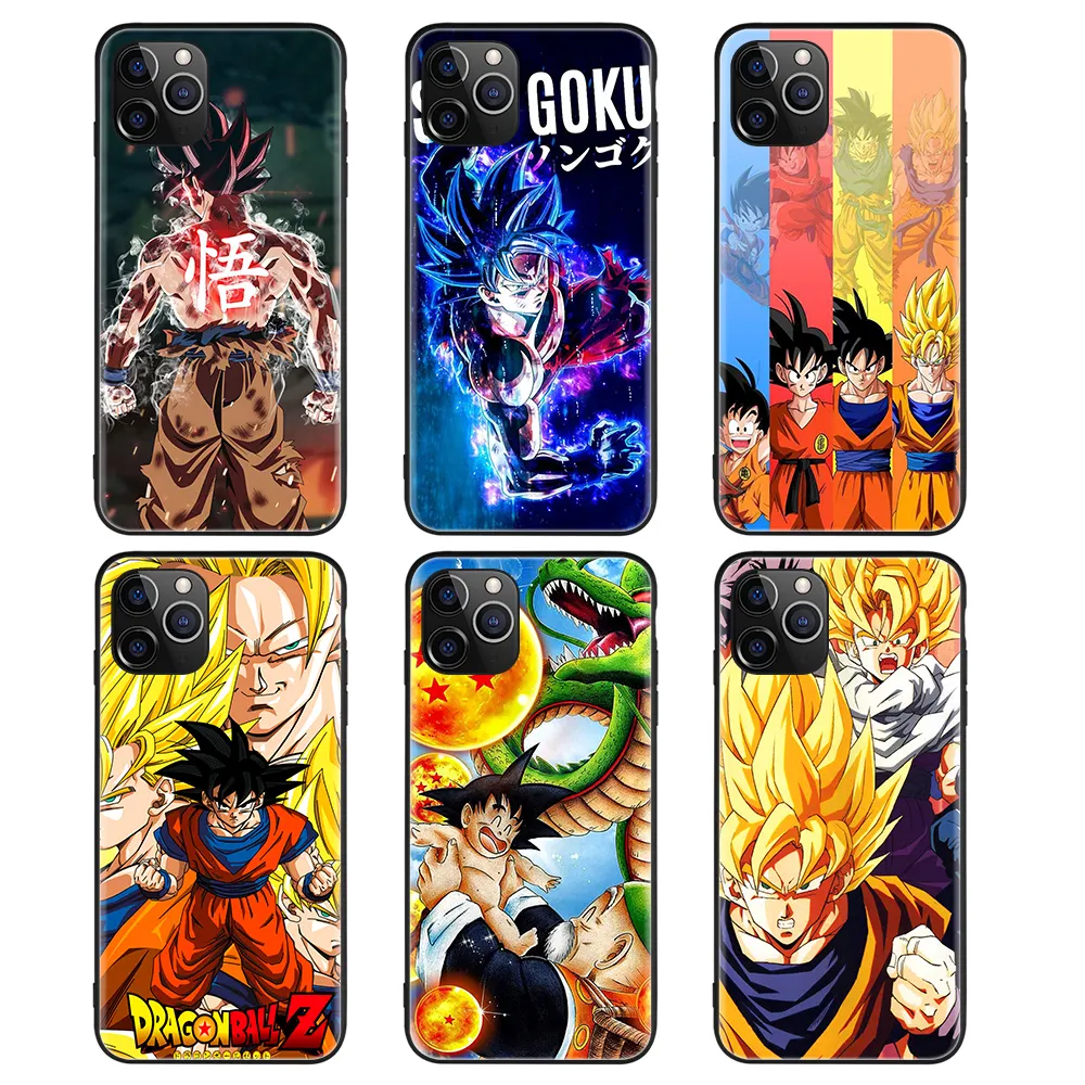 Kustom dicetak Goku silikon casing ponsel untuk Samsung A50 A70 ponsel sarung penutup untuk iPhone 12 7/8 11 XS X XR Coque