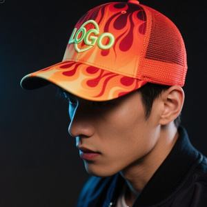 Conception personnalisée maille transfert de chaleur/sublimation/impression numérique casquette de sport de baseball à la mode chapeaux de camionneur - Product Image 3