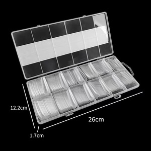 Vente chaude 240 pièces/boîte amande Design doux Gel ongles conseils <span class=keywords><strong>naturel</strong></span> clair carré pour acrylique ongles produit - Product Image 4