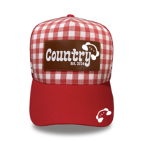 Casquette de camionneur en coton personnalisée à profil haut, style australien, avec patch en cuir et logo brodé, casquette de camionneur tendance