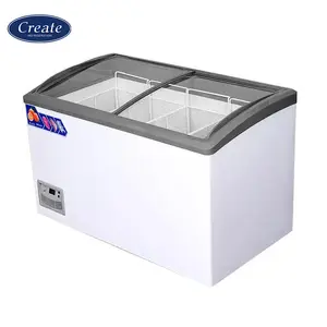 China Supplier Commercial Glass Top Sliding Doors Chest Freezer Ice Cream Display Deep Freezers