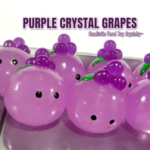 Cute Grape <b>Crystal</b> <b>Ball</b> Squishy Mud Feel Slow Rebound Sensory Decompression Toy Anxiety Relief Stress Relief Squeeze Toy - Product Image 2