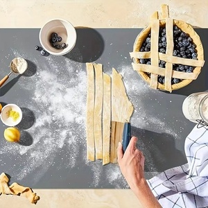 <b>Silicone</b> Kneading <b>Mat</b> Non-slip Flour <b>Mat</b> Solid Color Placemat for Children Kitchen Insulated <b>Mat</b> for Rolling Out Dough - Product Image 5