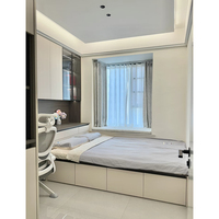 Bureau d'angle moderne intégré personnalisé pour chambre à coucher, avec bibliothèque et armoire, disponible pour maison et villa