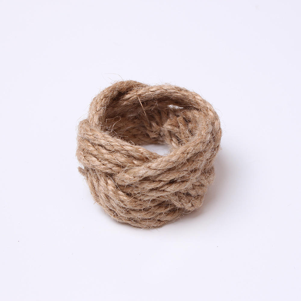 Hand-woven brown hemp twine