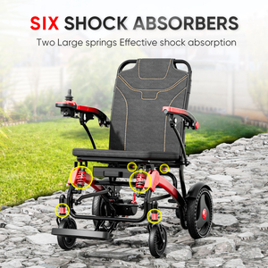 Silla de Ruedas Eléctrica con Dos Resortes Grandes para Amortiguar Impactos, Silla de Ruedas Eléctrica Plegable, Portátil y Ligera para Personas Mayores - Product Image 4