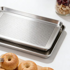 Teglia Rettangolare in Alluminio Pesante per <span class=keywords><strong>Pizza</strong></span>, Pane, Torte, Cottura e Arrosto in Forno Professionale per Catering - Product Image 4