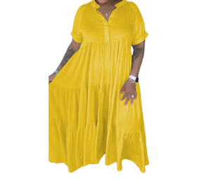 Robes décontractées pour femmes pour l'été, grandes tailles <span class=keywords><strong>2XL</strong></span> à 5XL, élégantes et stylées pour les femmes rondes, <span class=keywords><strong>taille</strong></span> naturelle - Product Image 5