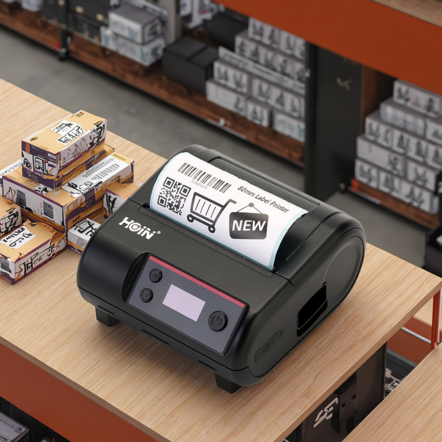 Portable Mini Thermal Label Printer Black Home Photo Barcode Printer Sticker Original Brand New Mobile Wireless ROHS Certified