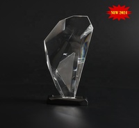 Trophée en cristal Jadevertu 2024 K9 avec base en métal, DESIGN BREVETÉ, trophée en cristal, récompense, trophée de récompense