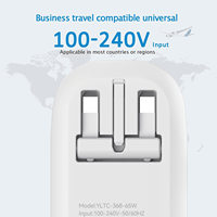 Productos de Tendencia 2026, Nuevos Cargadores y Adaptadores de Viaje Ultra Delgados y Rápidos, Cargador GaN Plegable de 65W con Enchufe UK, USB C PD QC 3.0