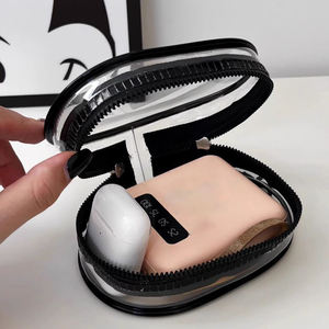 Boîte <span class=keywords><strong>de</strong></span> rangement portable mini transparente en PVC <span class=keywords><strong>de</strong></span> haute qualité, à fermeture éclair, imperméable, avec dragonne pour câble <span class=keywords><strong>de</strong></span> données, pièces <span class=keywords><strong>de</strong></span> <span class=keywords><strong>monnaie</strong></span> - Product Image 4