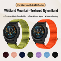 Gelang Nilon Tenun Ramah Kulit untuk Garmin Fenix 8 7X dengan Gesper Magnetik Kuat, Nyaman untuk Olahraga Luar Ruangan