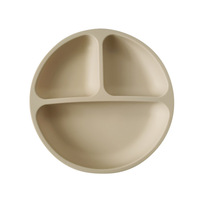 Plaque en silicone à compartiment Base d'aspiration divisée plat pour tout-petits sans BPA facile à nettoyer passe au micro-ondes plateau de repas pour bébé ensemble d'assiettes d'alimentation