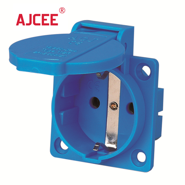 AJCEE 112R 2pin Ip44 220v 16a Schuko Waterproof Industrial Sockets with CE