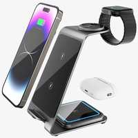 Téléphone portable 15w chargeur rapide sans fil chargeur rapide sans fil magnétique trois en un 3 en 1 pour iPhone montre Airpods avec support