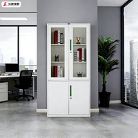 Armario Metálico Multiusos de Acero con Puerta de Vidrio, Venta Directa de Fábrica JIUSHUN