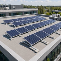 Système de montage solaire pour toit plat anodisé en aluminium 6005-T5+ SUS304, support de panneau PV, installation rapide, garantie 15 ans, 60 m/s