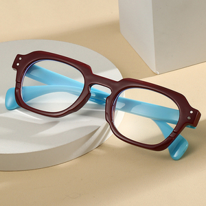 Lunettes de lecture optiques carrées bicolores épaisses en PC, anti-fatigue, grossissantes, pour presbytes, marque privée - Product Image 2