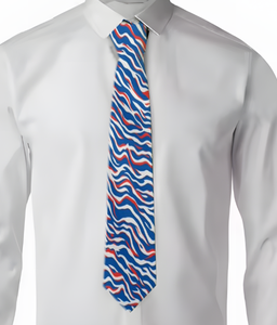 Corbata Personalizada de Alta Calidad con Diseño de Cebra de los Buffalo Bills <span class=keywords><strong>para</strong></span> Hombre, Patrón a Rayas, Tejido Jacquard Ecológico, Uso Comercial, Venta al por Mayor, Económica - Product Image 5