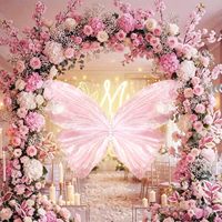 Décorations de papillons géants en papier artisanal violet de qualité supérieure, fleurs artificielles pour toile de fond de fête d'anniversaire ou de mariage