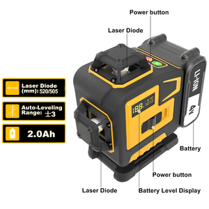 Livella Laser 4D <span class=keywords><strong>a</strong></span> 16 Linee ad Alta Precisione con Autolivellamento <span class=keywords><strong>a</strong></span> 360°, Batteria Ricaricabile, Modello Rotante <span class=keywords><strong>a</strong></span> <span class=keywords><strong>Croce</strong></span> LL-16AM-2 - Product Image 3