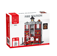 Blocs de construction modernes de caserne de pompiers XMORK, jouet éducatif en plastique ABS, ensemble de jeu de pompier pour enfants