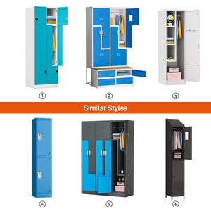 Casier métallique simple à 2 portes avec dessus incliné et serrure électronique, armoire de rangement en acier pour personnel, salle de sport, école, bureau - Product Image 6