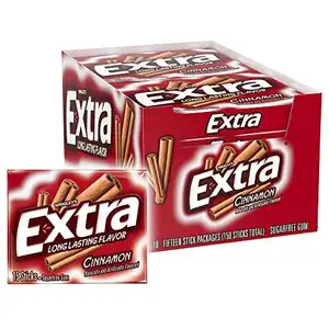 Extra Zimt Zuckerfreier Kaugummi, 15 Stück (10er Pack)