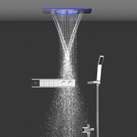 Nouvelle colonne de douche thermostatique à affichage numérique LED, effet pluie et cascade, 600*330mm, pour salle de bain