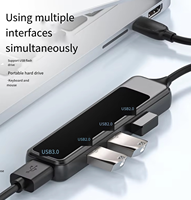 Station d'accueil USB 3.0 avec concentrateur d'alimentation externe, adaptateur pour ordinateur portable, lecteur de carte Type-C, 4 ports USB, modèle H-388