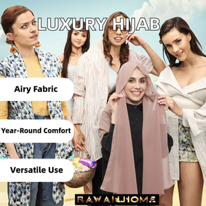 ROYAUMANN Nouveau Hijab Instantané de Luxe à Motif Uni en Mousseline avec Aimants Intégrés, Confortable pour Toutes les Saisons, en Polyester - Product Image 2