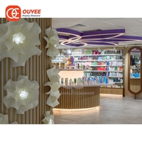 Présentoir de sol pour entrepreneur en aménagement de magasins, design intérieur de pharmacie, présentoir lumineux en plexiglas pour magasin de médicaments