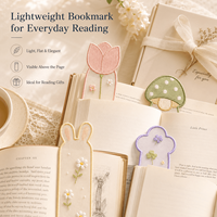 Marcapáginas Personalizado Minimalista de Organza Transparente Bordado, Marcador de Libros de Tela Suave, Regalo Promocional para Librerías y Marcas de Papelería
