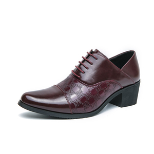 Zapatos Oxford de vestir para hombre, estilo Derby, con tacón de bloque, de <span class=keywords><strong>charol</strong></span> y microfibra, de moda, con punta, que aumentan la altura - Product Image 2