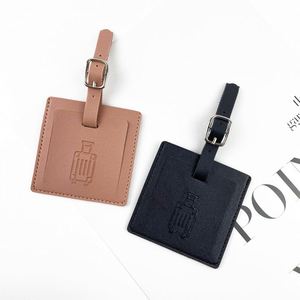 Fashionable Multi-Color Square PU Leather Luggage <b>Tag</b> Portable Accessory with <b>Name</b> and Address for Travel - Product Image 4