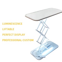 Comptoir de promotion rectangulaire 70*40*97CM, comptoir pop-up pliable, comptoir de salon professionnel, table de stand pop-up avec éclairage LED