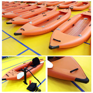 आउटडोर पोर्टेबल ड्रॉप सिलाई टिकाऊ इन्फ्लेटेबल कयाक ड्राइव फिन 2 सीट मछली पकड़ने वाली नाव कयाक और पेडल और सहायक उपकरण के साथ डोंगी - Product Image 5