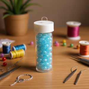 Perline Ilan Abalorio 8mm Colore Blu Piscina per Creazione di Gioielli e Artigianato - Product Image 2