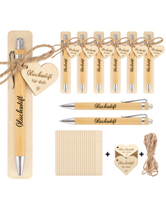 Bamboo Pen Set With Heart <b>Tag</b> Glucksstift For You Eco-Friendly Wedding Favors Bridal Party Gifts Simple Style Printing - Product Image 1