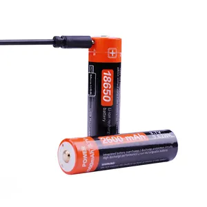 السائبة 3.7v 2600mah 2200mAh 2000mAh المصغّر USB محمية 18650 ليثيوم أيون بطارية شحن