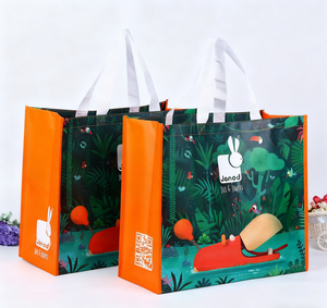 ISO9001 y BSCI, compras de comestibles reutilizables, logotipo de marca personalizado, bolsa no tejida laminada, bolsa tejida Rpet Pp - Product Image 1