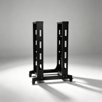 Rack ouvert mobile 6U 550*350*600MM à deux colonnes et double rail, en acier laminé à froid SPCC, profondeur 600 mm, 19 pouces